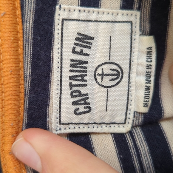 Blue/cream stripes t-shirt from Captain Fin.  Medium, nice fit and quality! - Picture 3 of 4